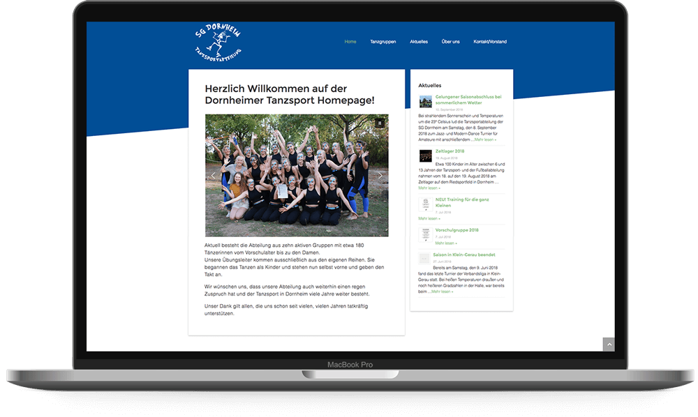 Website für SG Dornheim Tanzsport - Voll Webdesign & SEO
